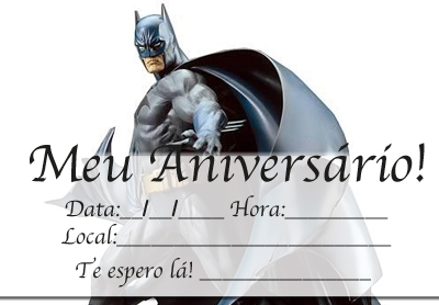 convite aniversario batman para imprimir