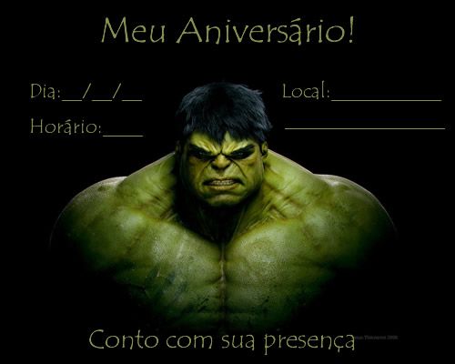 convite do Hulk para imprimir 9