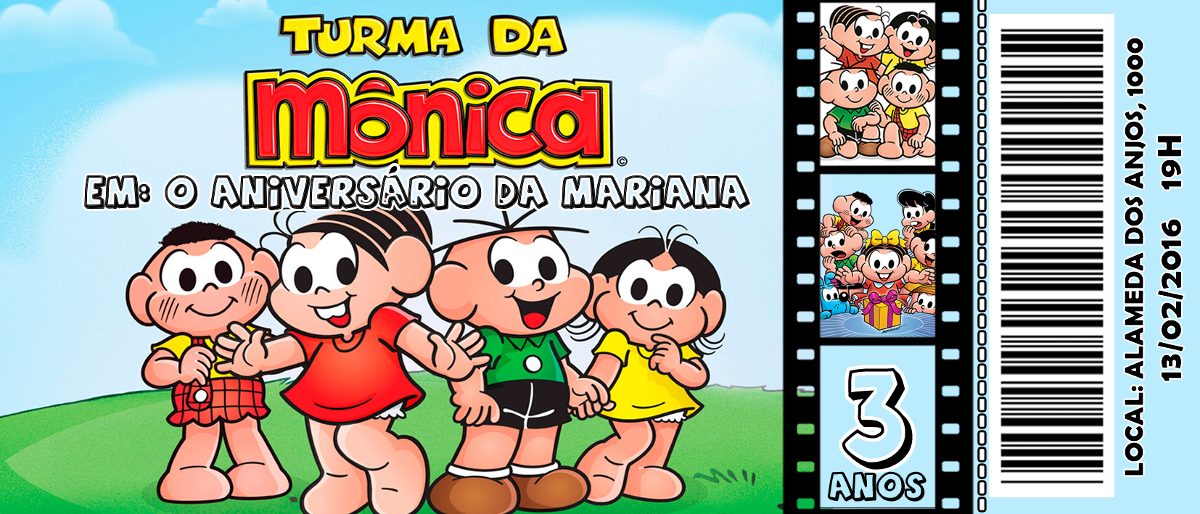 Convite Turma da Mônica 30 Ideias