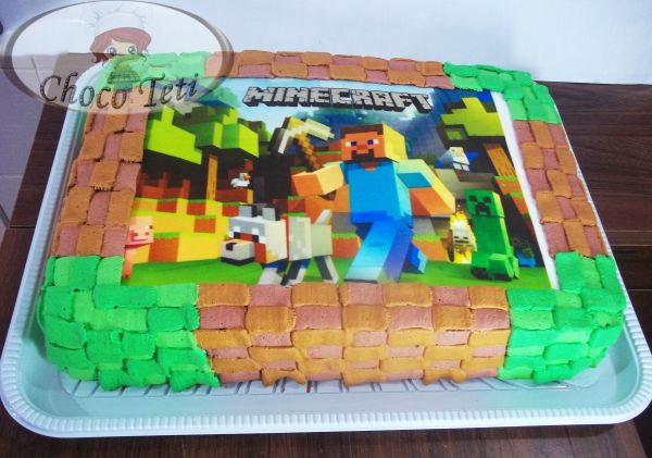 Bolo de papel arroz: Minecraft 