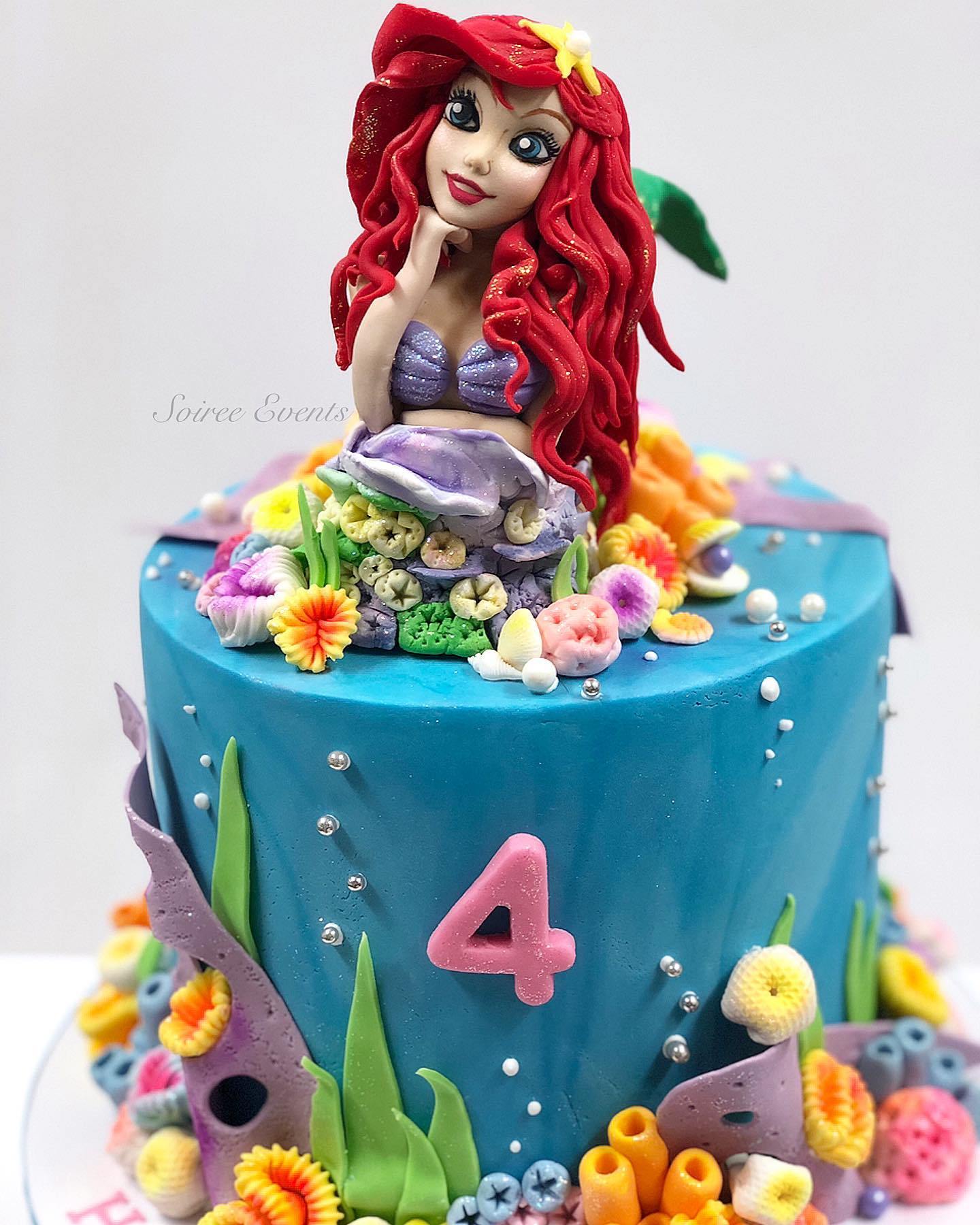 Bolos e Tortas - Bolo da Princesa Ariel 🎂 ______ #bolo #bolodecorados  #bolodefesta #flores #bolopastaamericana #cake #cakestagram #boloprincesa  #bologrande #bolosetortas #remigio #paraiba