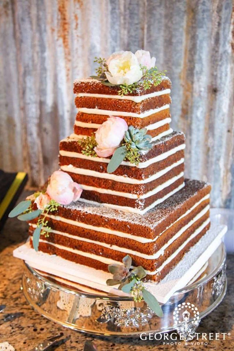 bolo de casamento rustico Quadrado