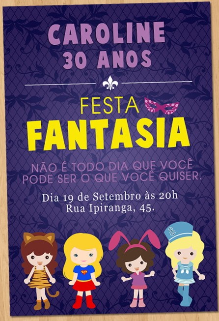 Convite Festa A Fantasia Modelos Inspiradores