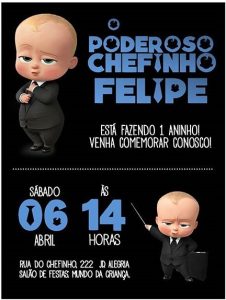 convite poderoso chefinho 1 Ano