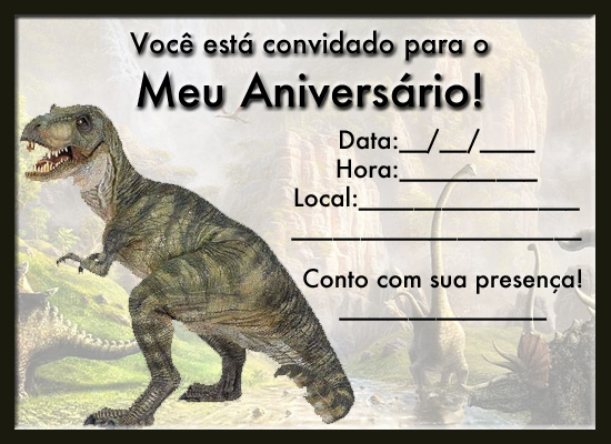 Convites A festa de aniversário T-Rex Dino da escavação do